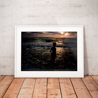 Young Boy Looking At The Sunset Print | Fast shipping | Fy