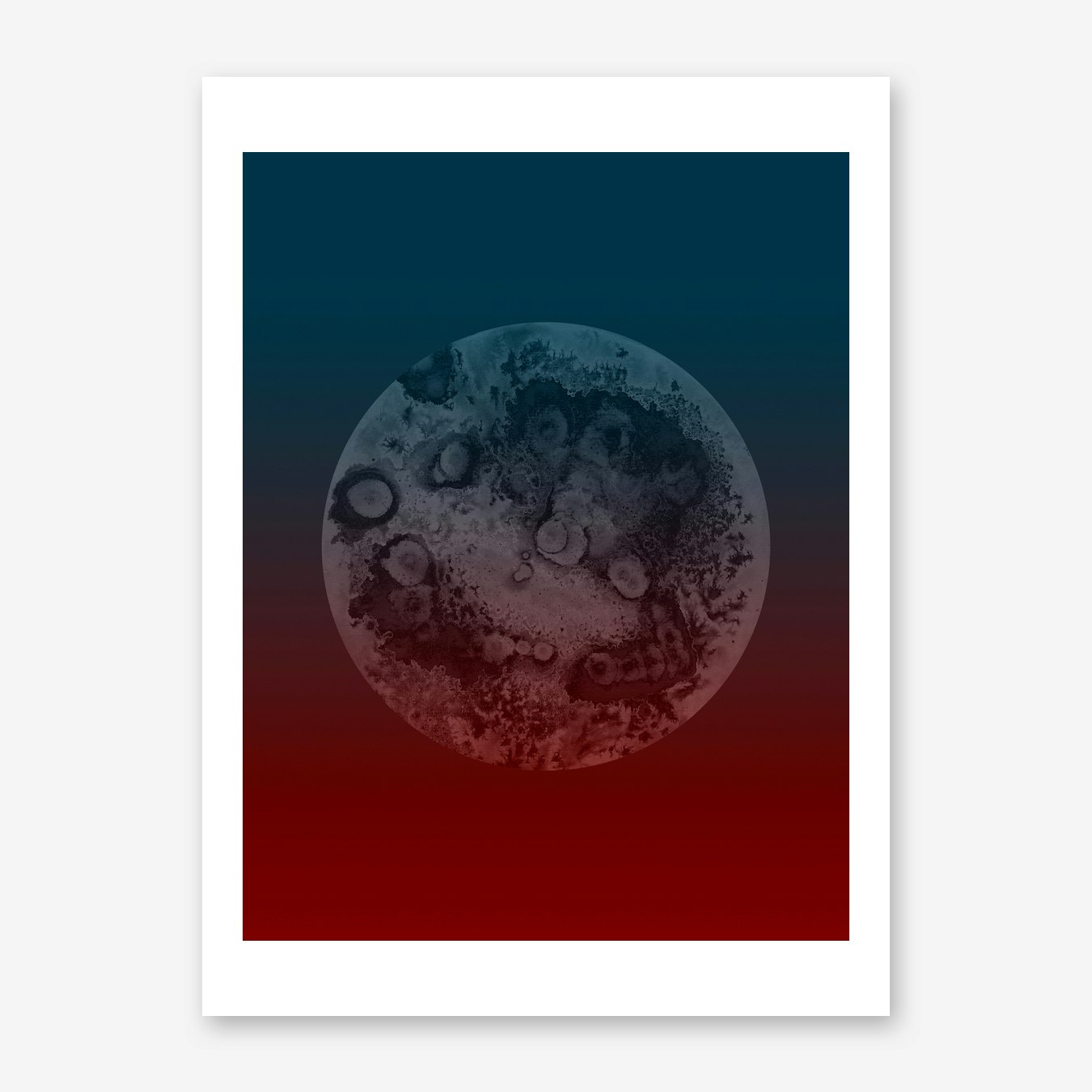 Light Moon Red Blue Art Print by Julia Hariri - Fy