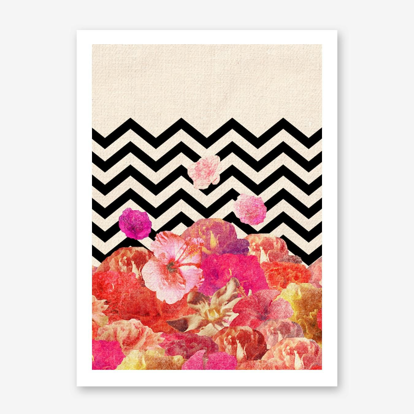 Society6 iPhone4/4S,5用 Chevron Flora II by Bianca Green Chevron Flora II - verti in Art Print by Bianca Green - Fy