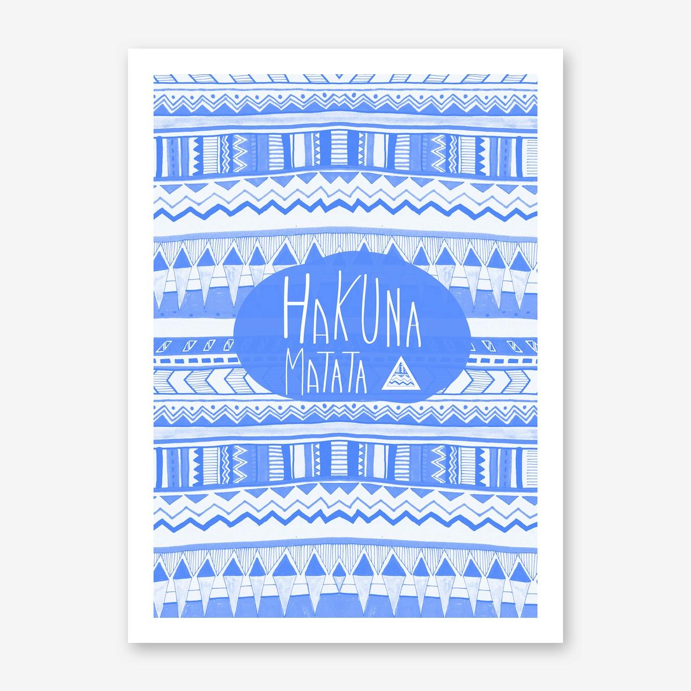 Society6 iPhone4/4S,5用 HAKUNA MATATA by Vasare Nar Hakuna Matata Navy Blue Art Print by Vasare Nar - Fy