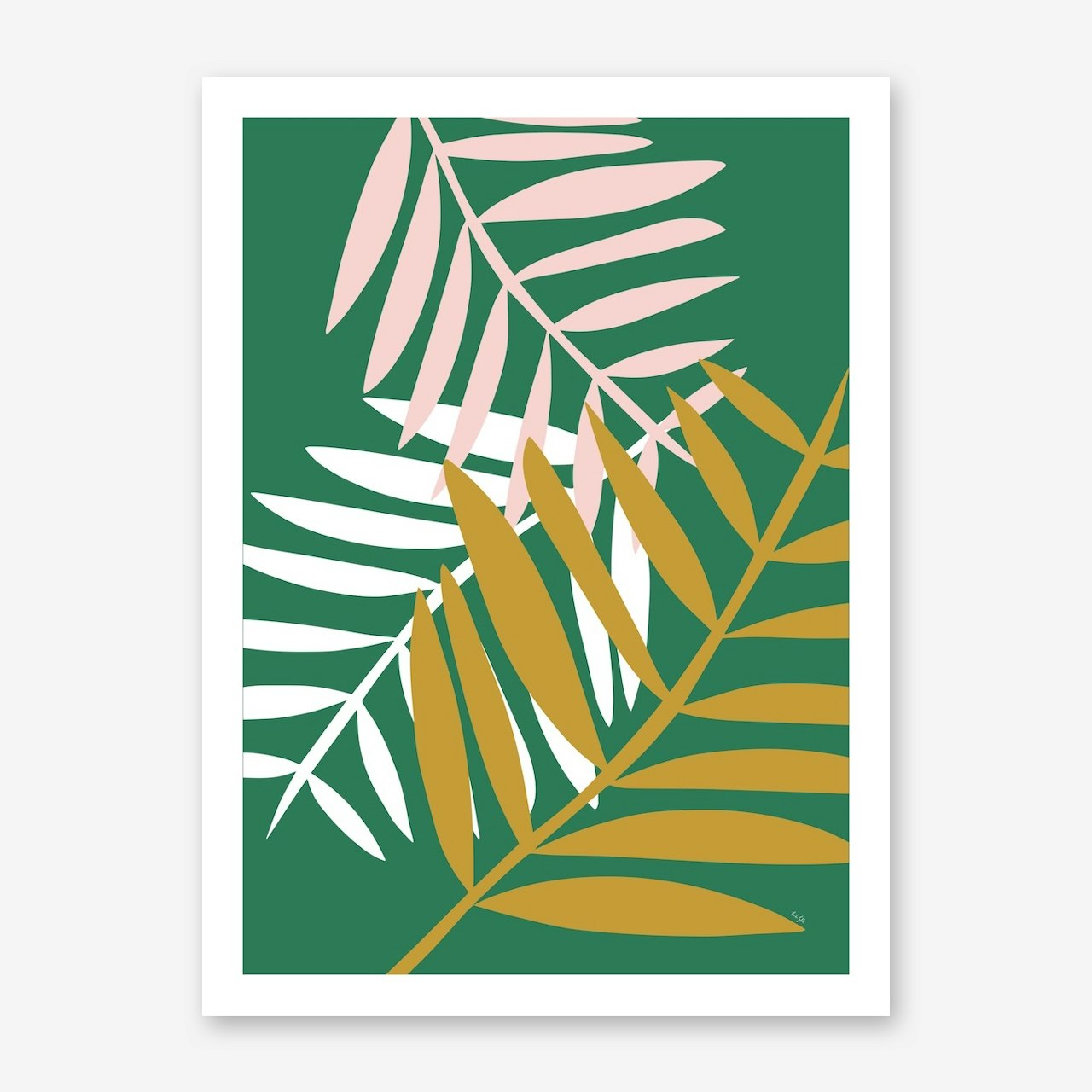 Palm Leaves in Green Canvas Print by Linda Gobeta - Fy