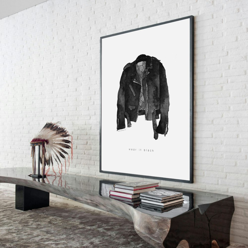 Leather Jacket Art Print by Mercedes Lopez Charro - Fy
