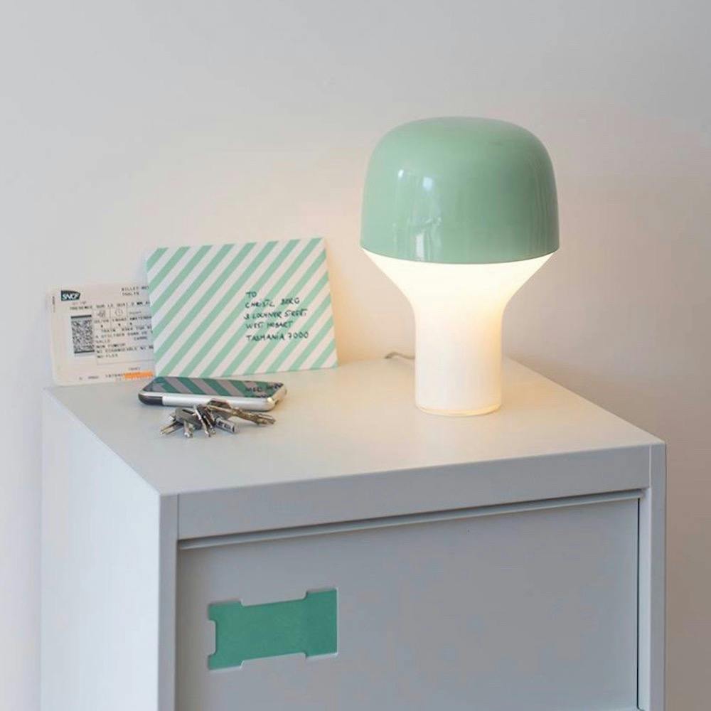 Cap Table Lamp Mouth Blown Glass and Cap Table Lamp Mouth Blown Glass and