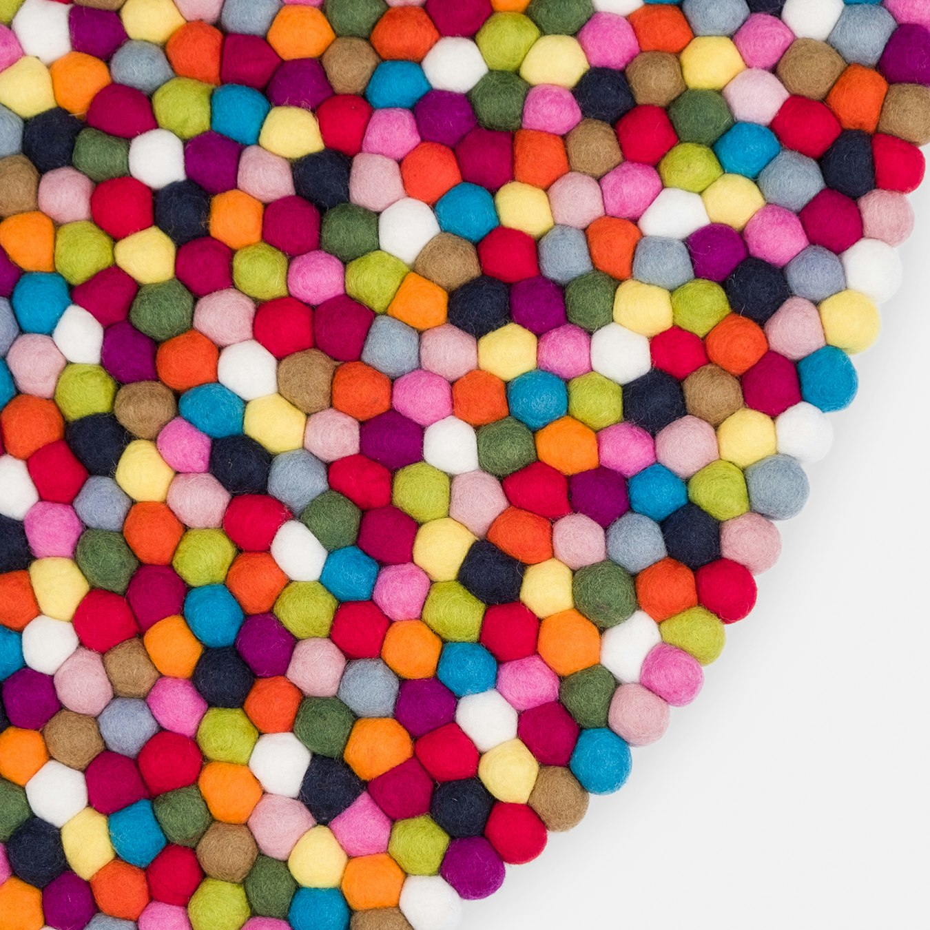 Round Lotte Felt Ball Rug in Multicolour by myfelt Fy