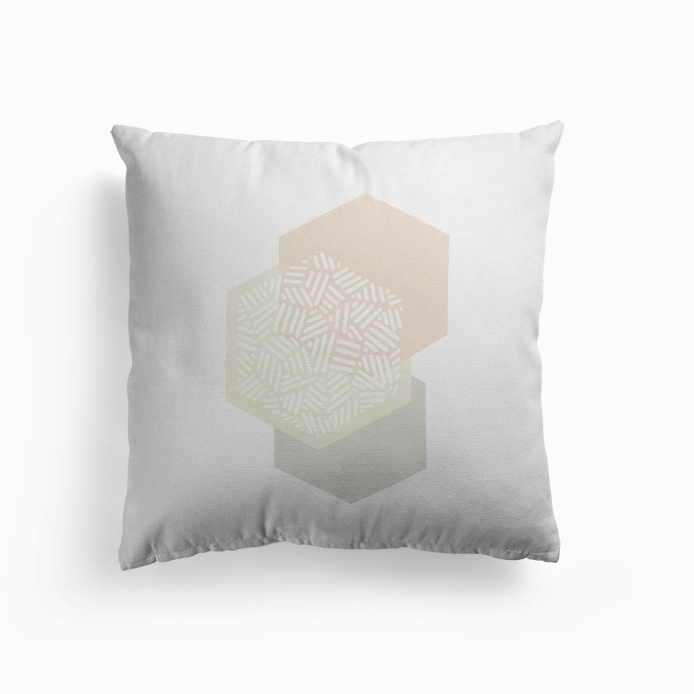 Minimalist Geometric Ii Cushion by Grey & White Pillow, Minimalist