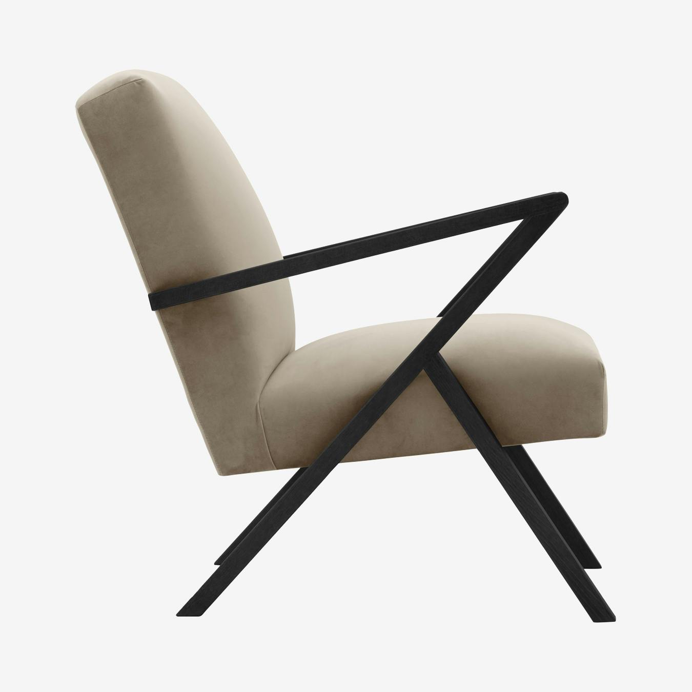 Retrostar Chair in Beige Black Velvet by Sternzeit Design Fy