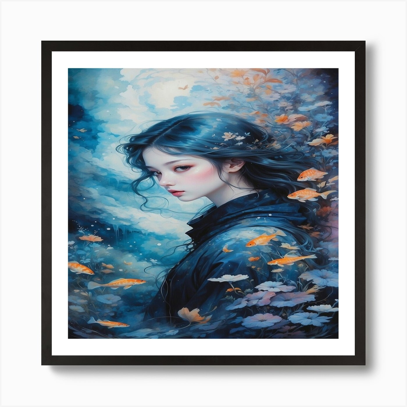 Chinese Girl In Water Art Print by Artist22 - Fy