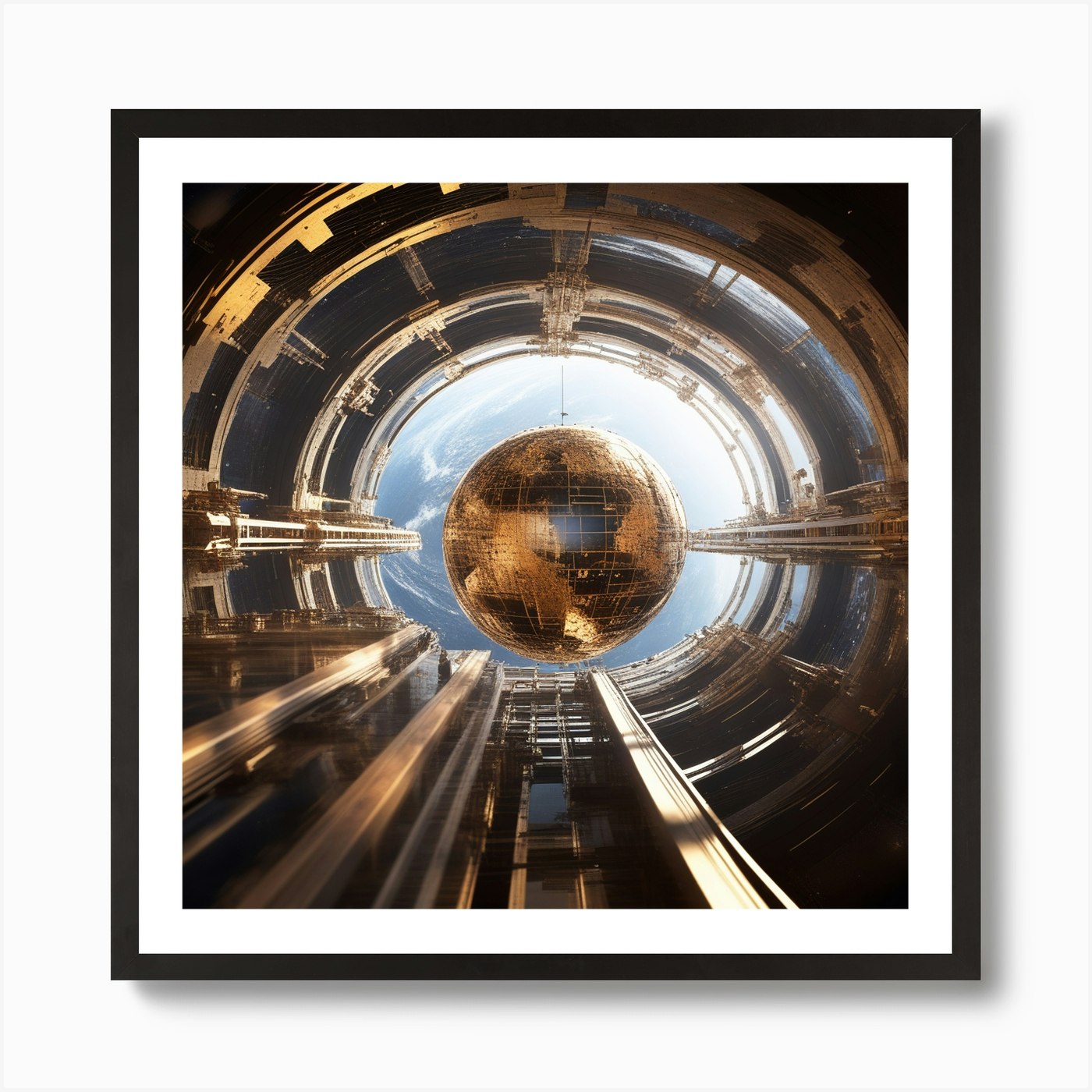 Disco Ball In Space Art Print by Artists From The Future Fy