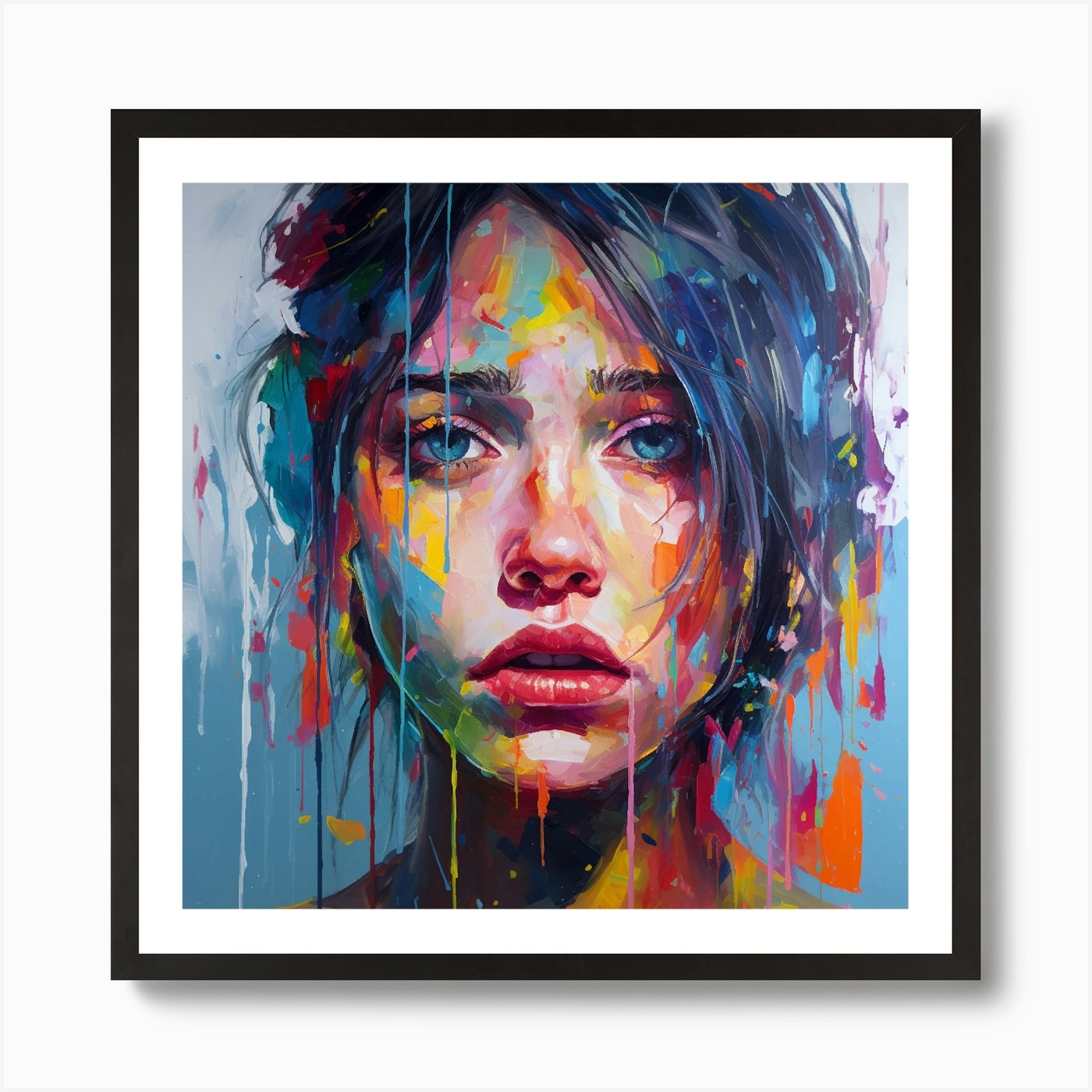 Girl With Colorful Hair Art Print by Kt10Designs - Fy