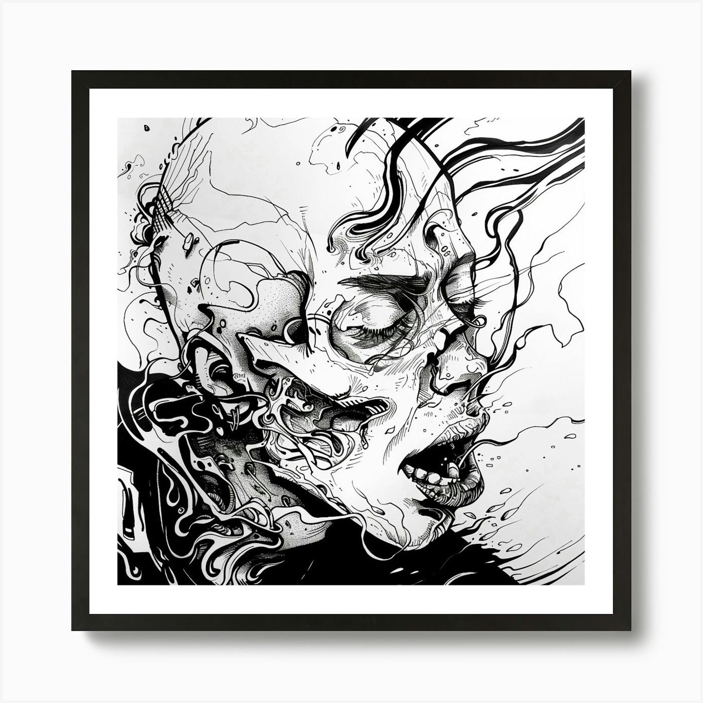 Skull With Smoke Art Print by ThatWorksMedia - Fy