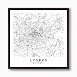 London England Street Map Minimal Square Art Print by Typologie Paper ...