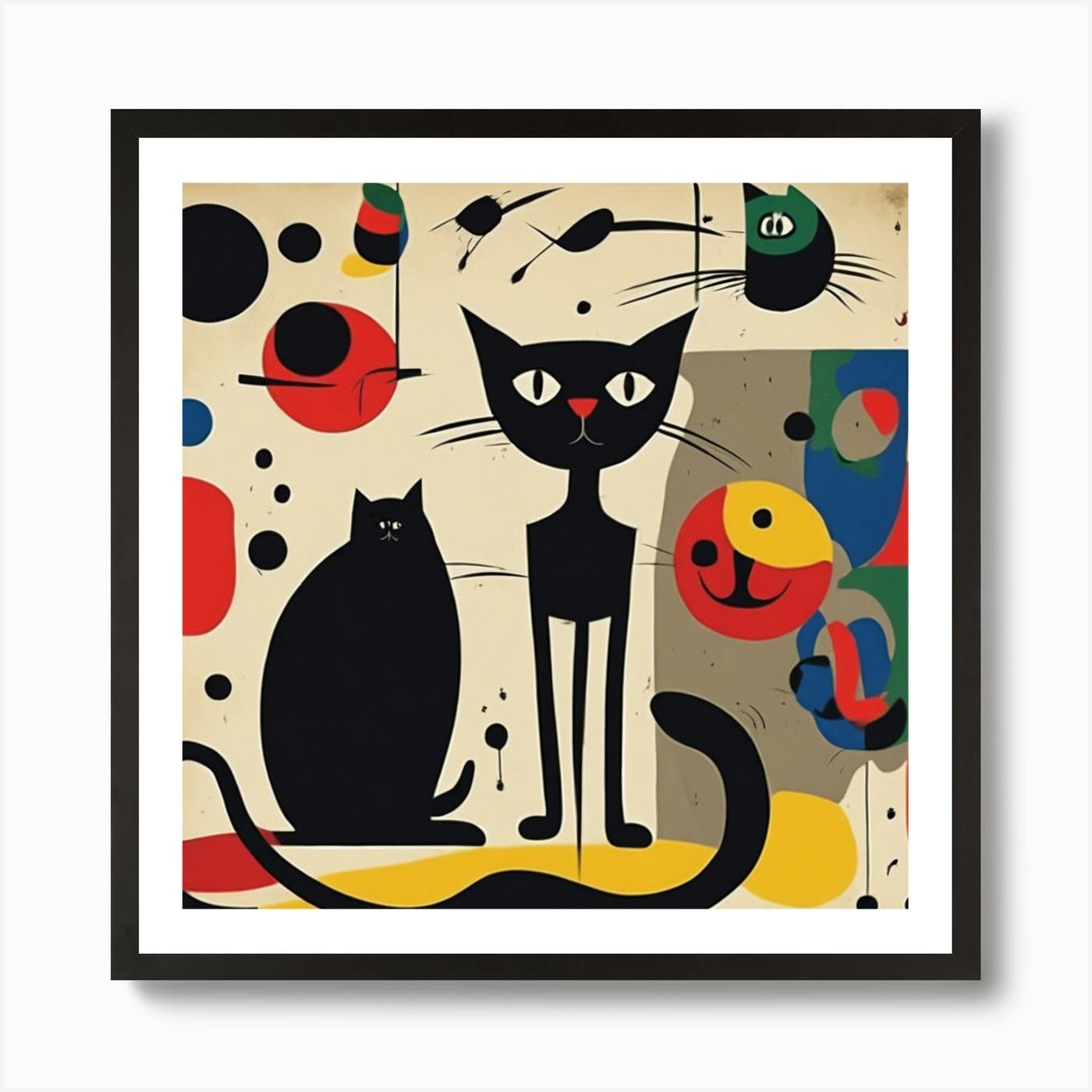 Joan Miro Inspired Cats Exhibition Poster Art Print 2 Art Print By   1616e702 7d8e 4f79 958f 31d1a890a862 