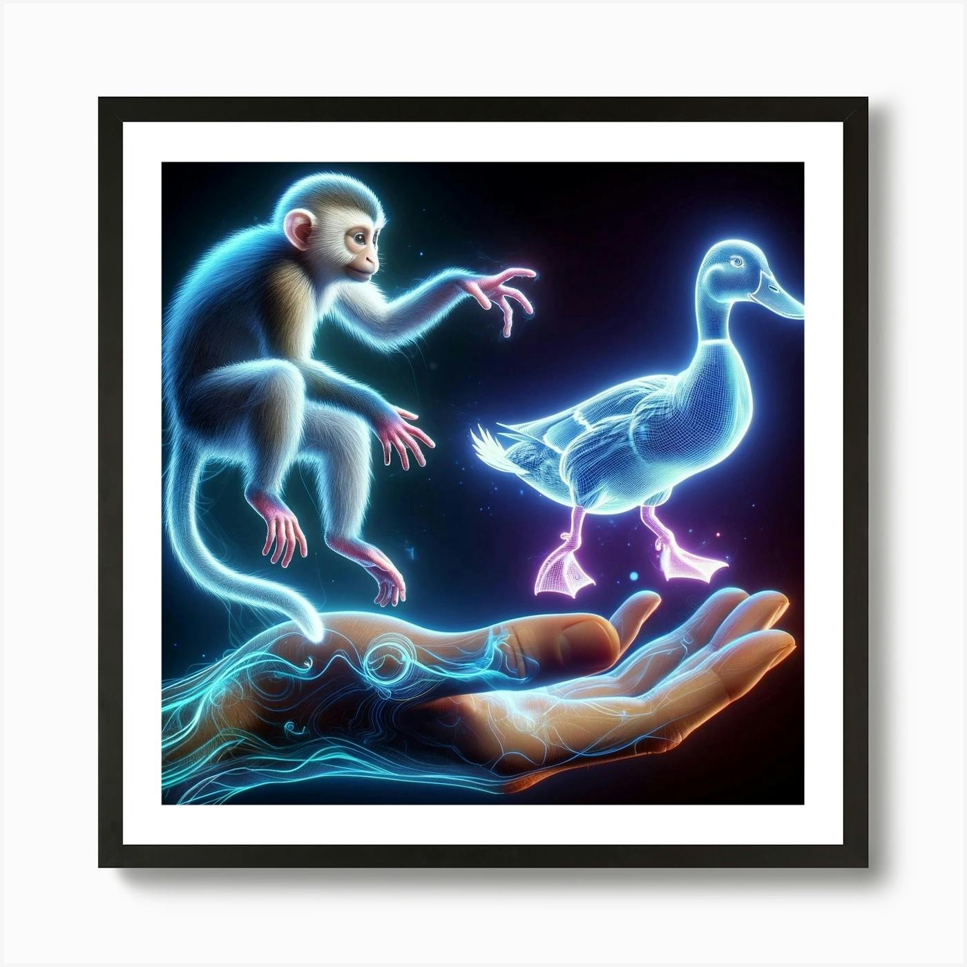 ART PRINT fashion - Monkeys Blue Radiance