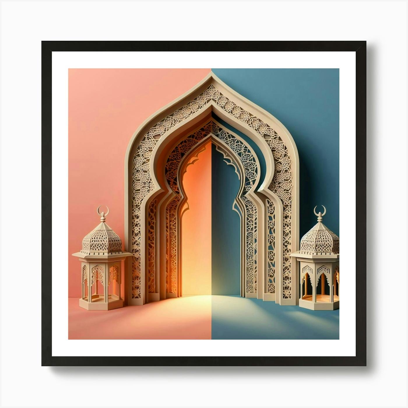 Islam Temple Muslim high quality Architecture MULTI Canvas Art Print Box Framed Picture Wall Hanging