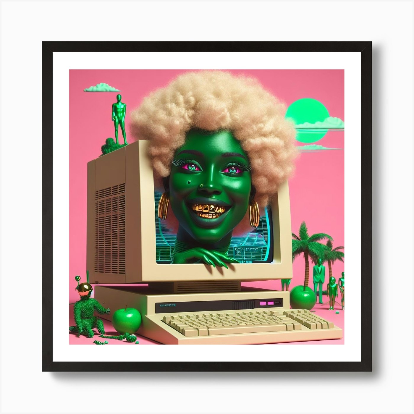 Woman In A Computer Art Print by DigitalPeaches - Fy