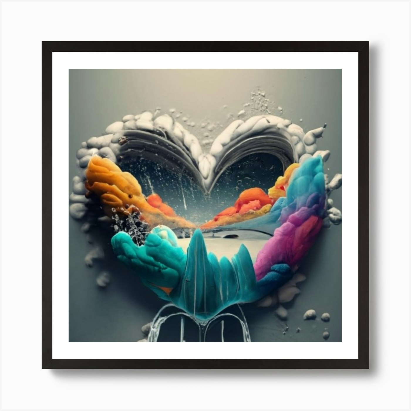 Gray color resembles a heart-shaped wallpaper 10 Art Print by Hasnany ...