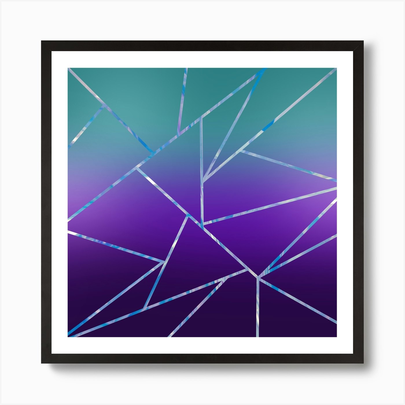 Abstract Gradient Shattered Glass Art Print by LoFiUnicorn - Fy