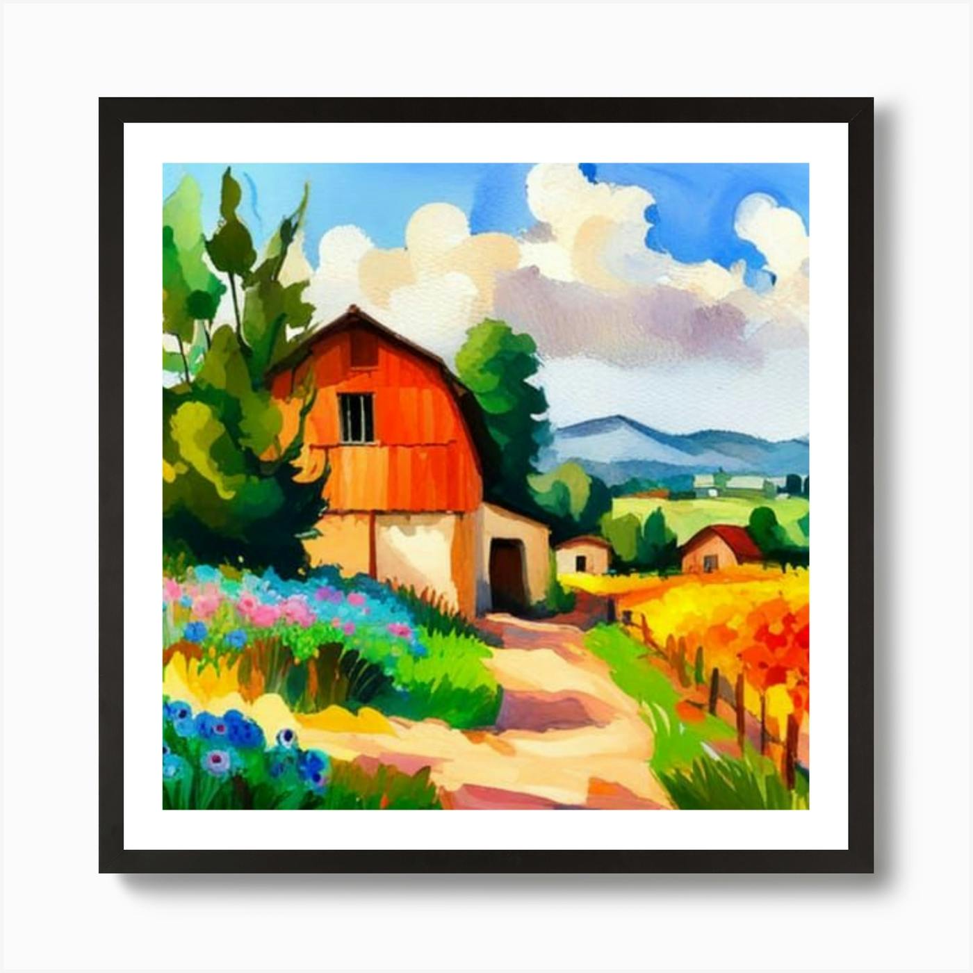 Landscape Summer Countryside Acrylic Painting on Canvas Board 12 x 16, Rural Country hotsell Landscape Wall Art Decor, Home Decor, Wall Decor