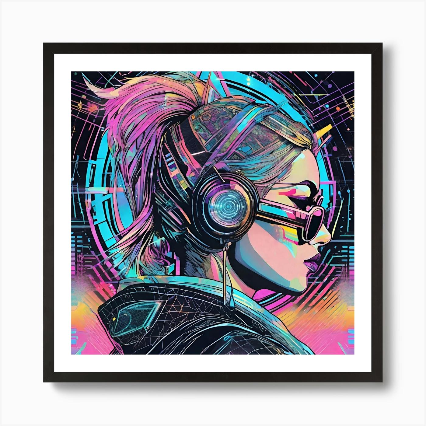 Girl With Headphones pop art Art Print by Art-Syndicate - Fy