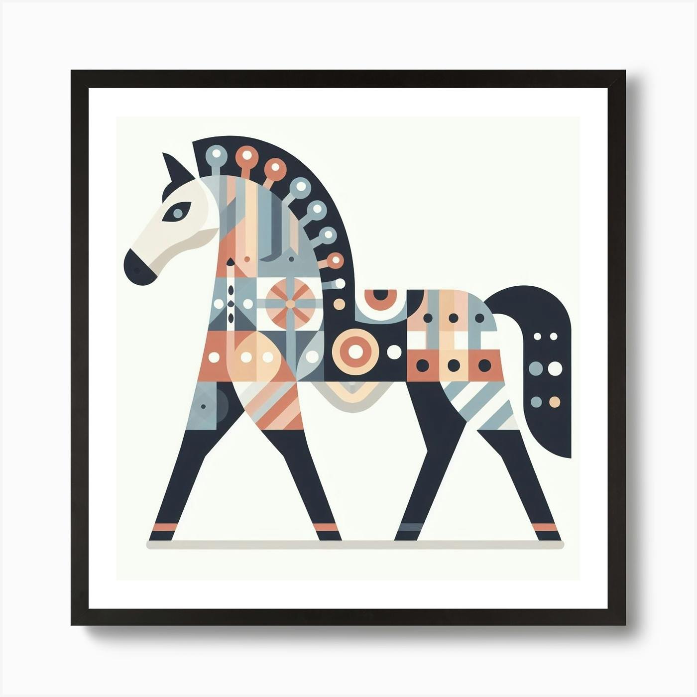 Dala Horse Print Set - Fine Art Prints Set of Three - Modern Scandinavian Abstract hotsell Print - Norway - Mid Century Modern