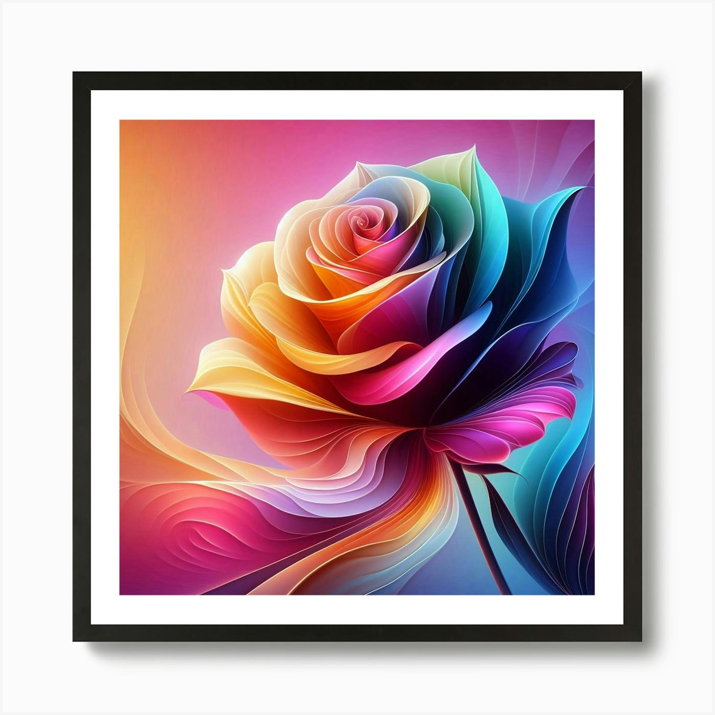 Colorful Triple Rose Abstract Digital store Printable Wall Art | Rose Art | Print | by @lazarojriveraart