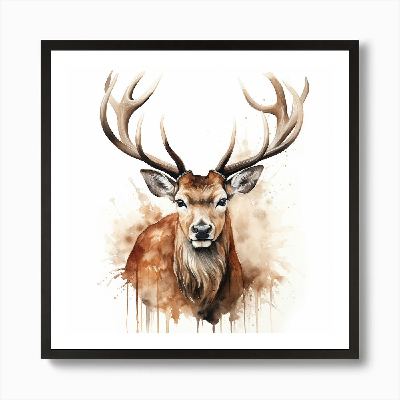 Deer head deals painting