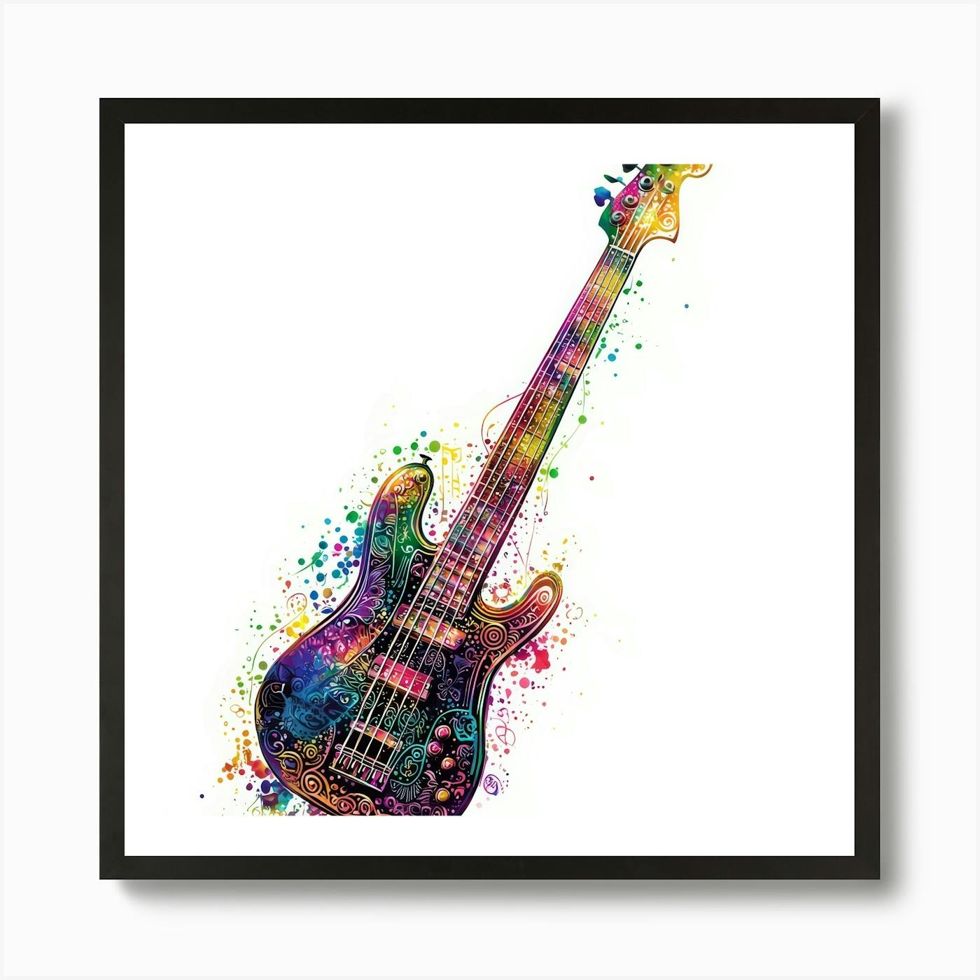 Pop Art Punk Style Guitar Art Print by SMLThreads - Fy