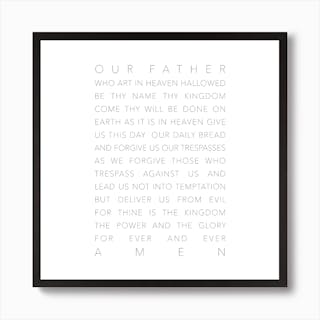 Our Father Who Art In Heaven White Art Print by Typologie Paper Co - Fy