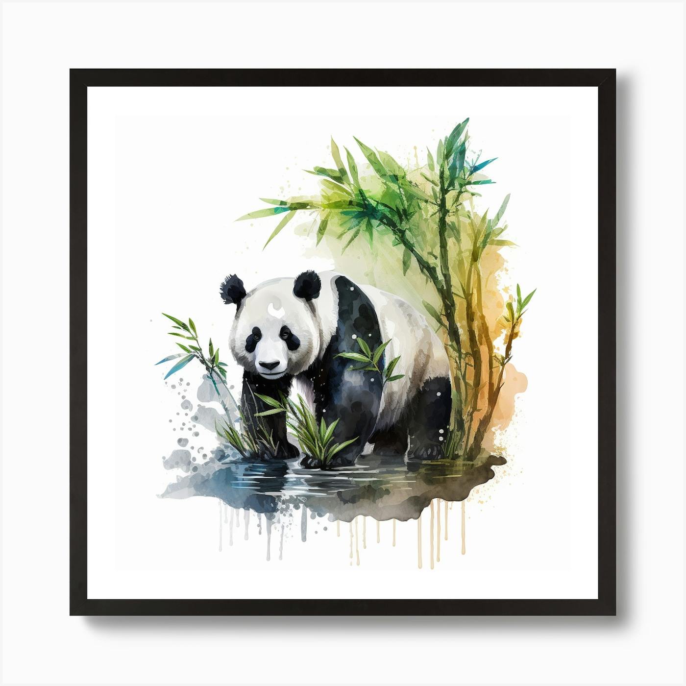 Panda Print, Pen and Ink Drawings, Animal Art, 8 x 10 Giclee Art outlets Print, 11x 14 Matted