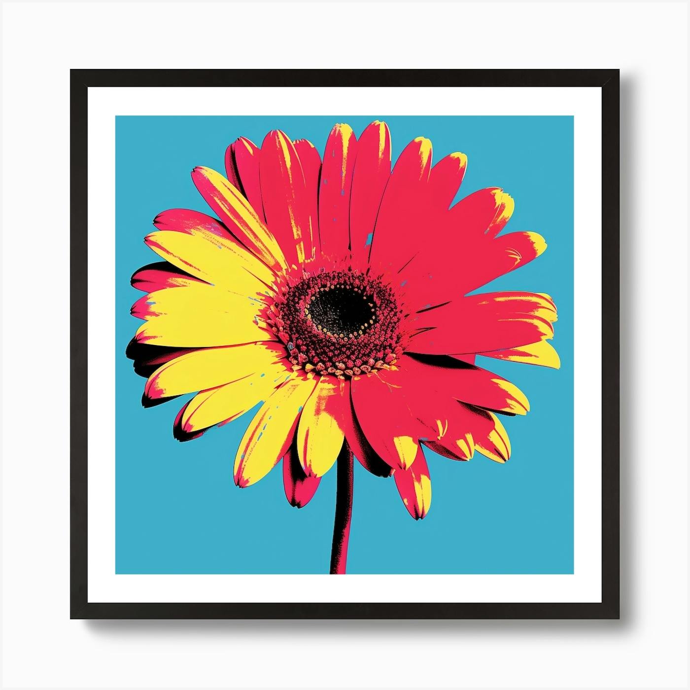 ビュフェ アート作品「Orange Daisys」Hibell Art 証明付き