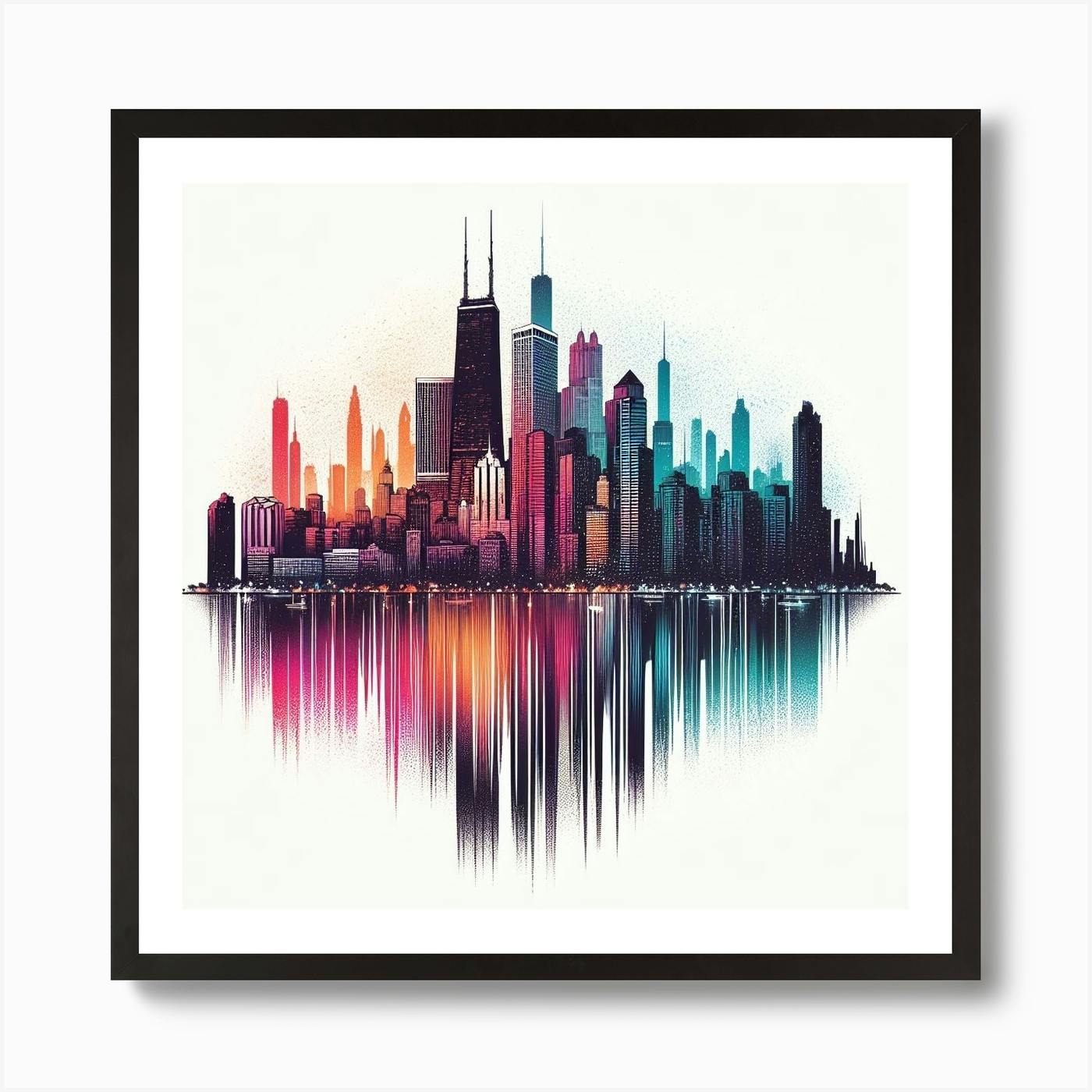 ARTCANVAS outlet Chicago City Pop Art Painting Home Decor Square Canvas Art Print