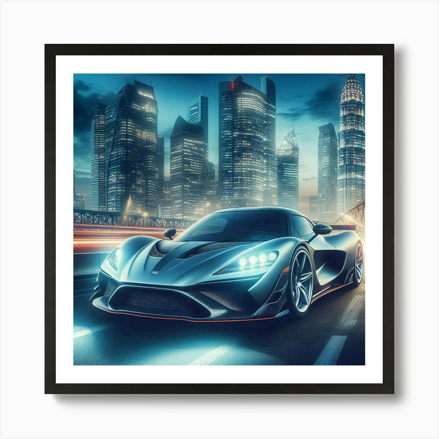 Futuristic Sports Car 37 Art Print by Noctarius - Fy