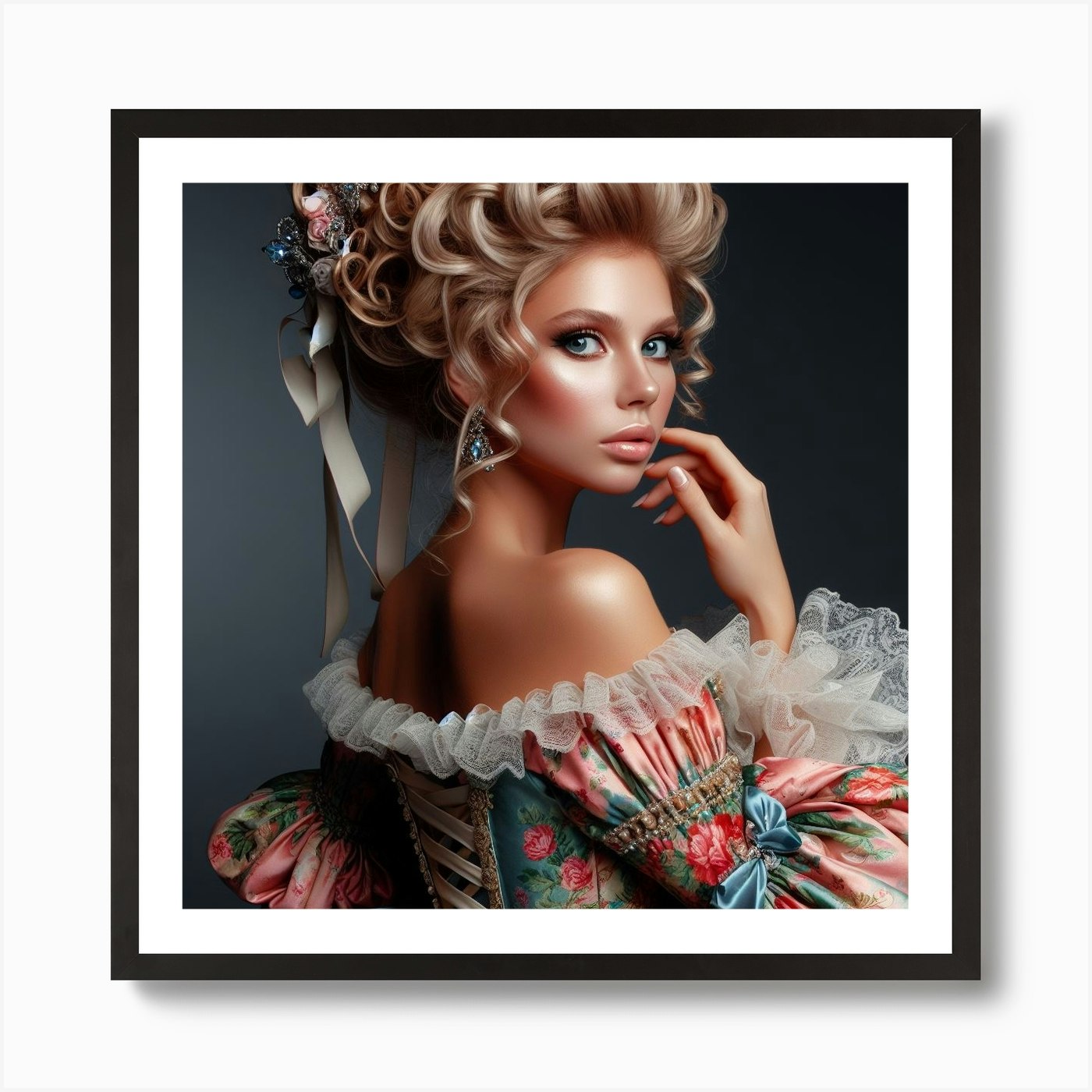 Renaissance Woman With Curly Hair Art Print by CrazyBtchets - Fy