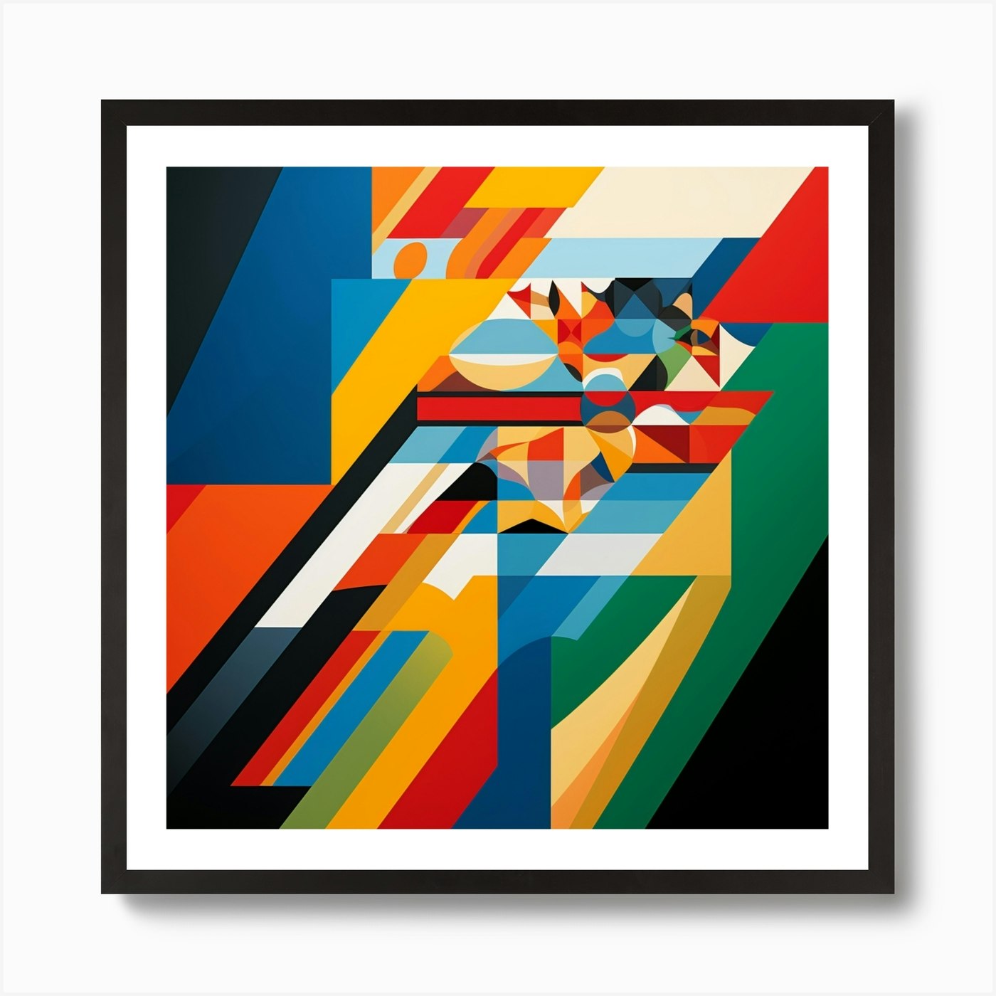 'The Owl' Abstract Color Blocks Art Print by Fantastic Designs - Fy