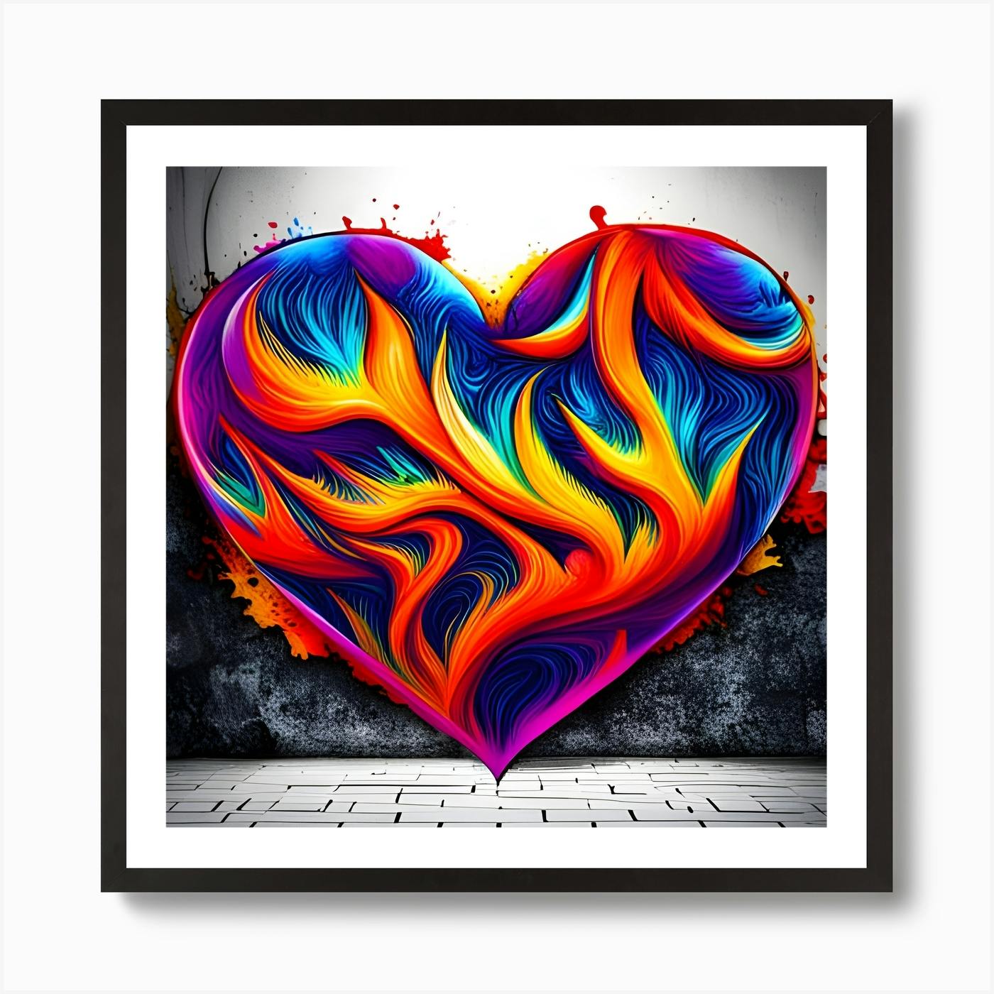 ARTCANVAS buy I Love You Neon Heart Canvas Art Print