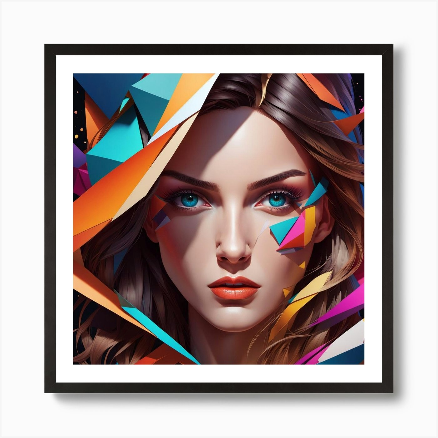 Abstract Painting Womans Face Art Print by GBGA Creations Fy