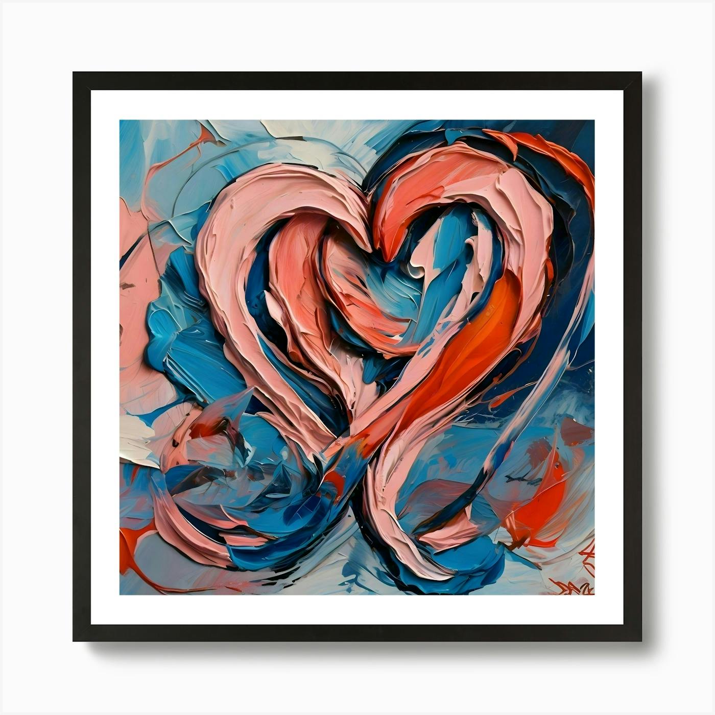 I Love You Heart hotsell Beautiful Romantic Affirmation Oil Painting Wall Art Print