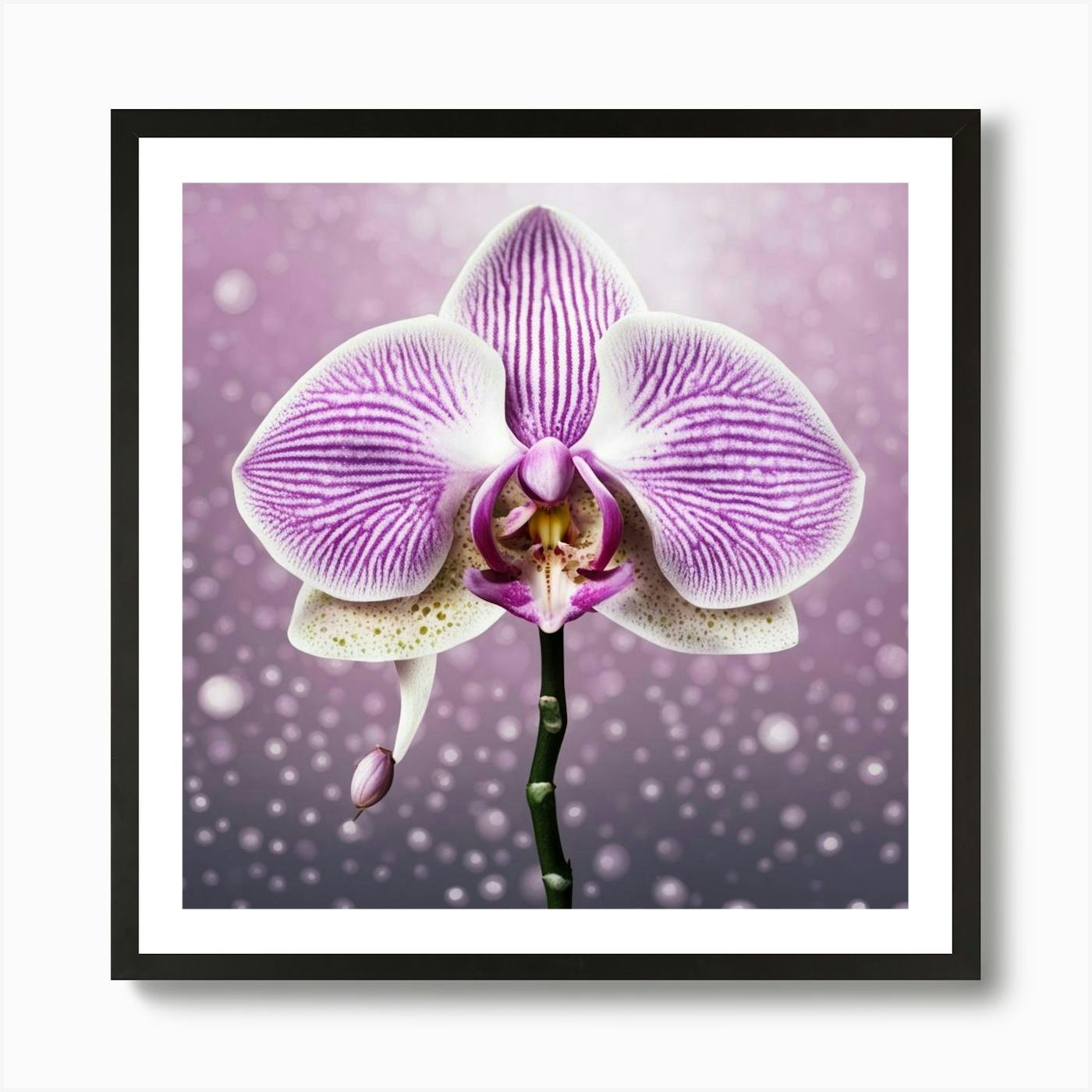 Good Framed Purple Moody Orchid Abstract Art Flower Print