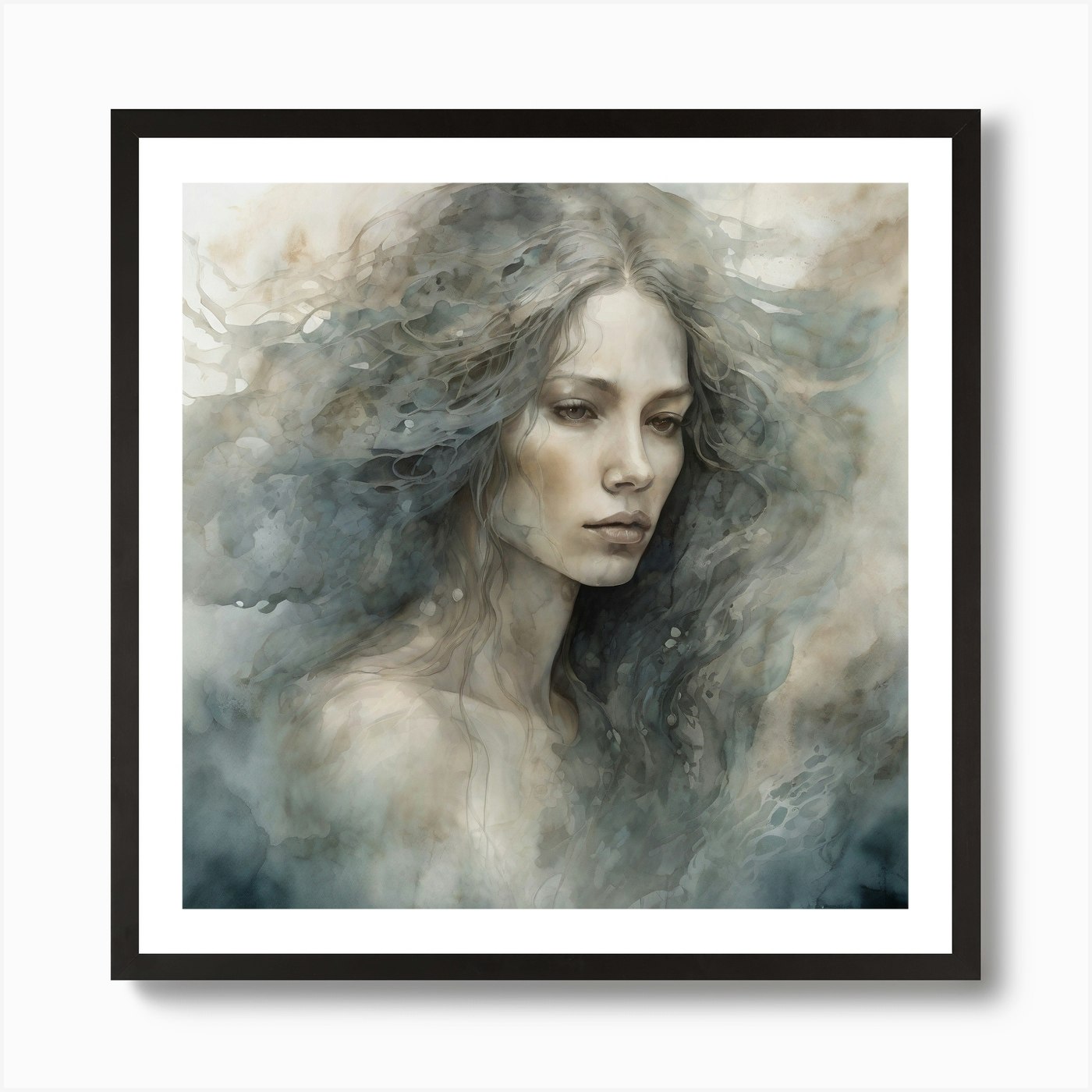 Woman With Long Hair Art Print by Artists From The Future - Fy