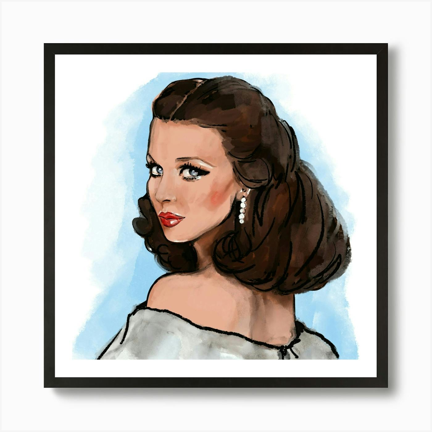 Original SCARLETT O'HARA 'Gone With The Wind ' Viven Leigh deals Movie Star Amateur Portrait PAINTING Framed