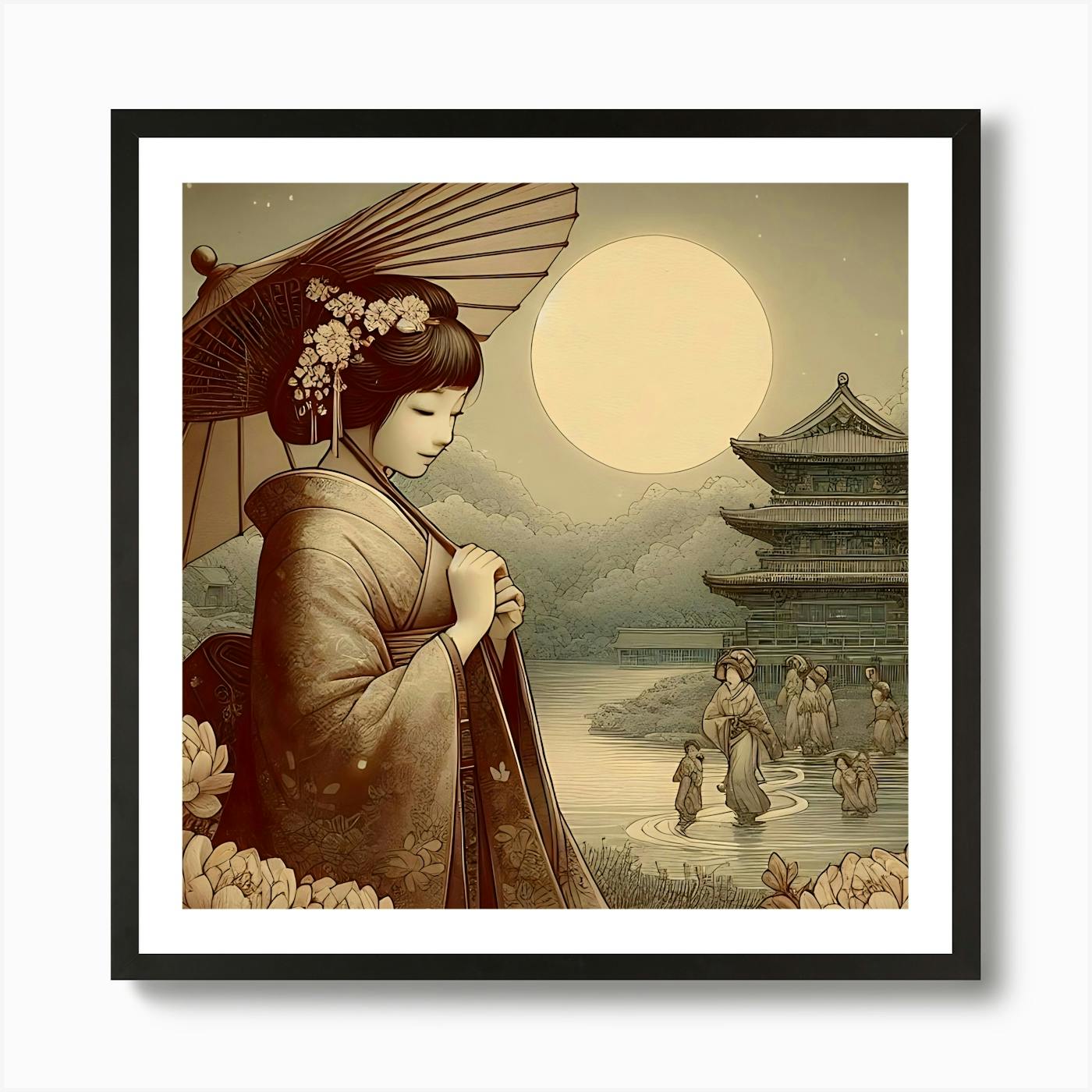 Thai Girl With Flowers Art Print by Vitalka - Fy