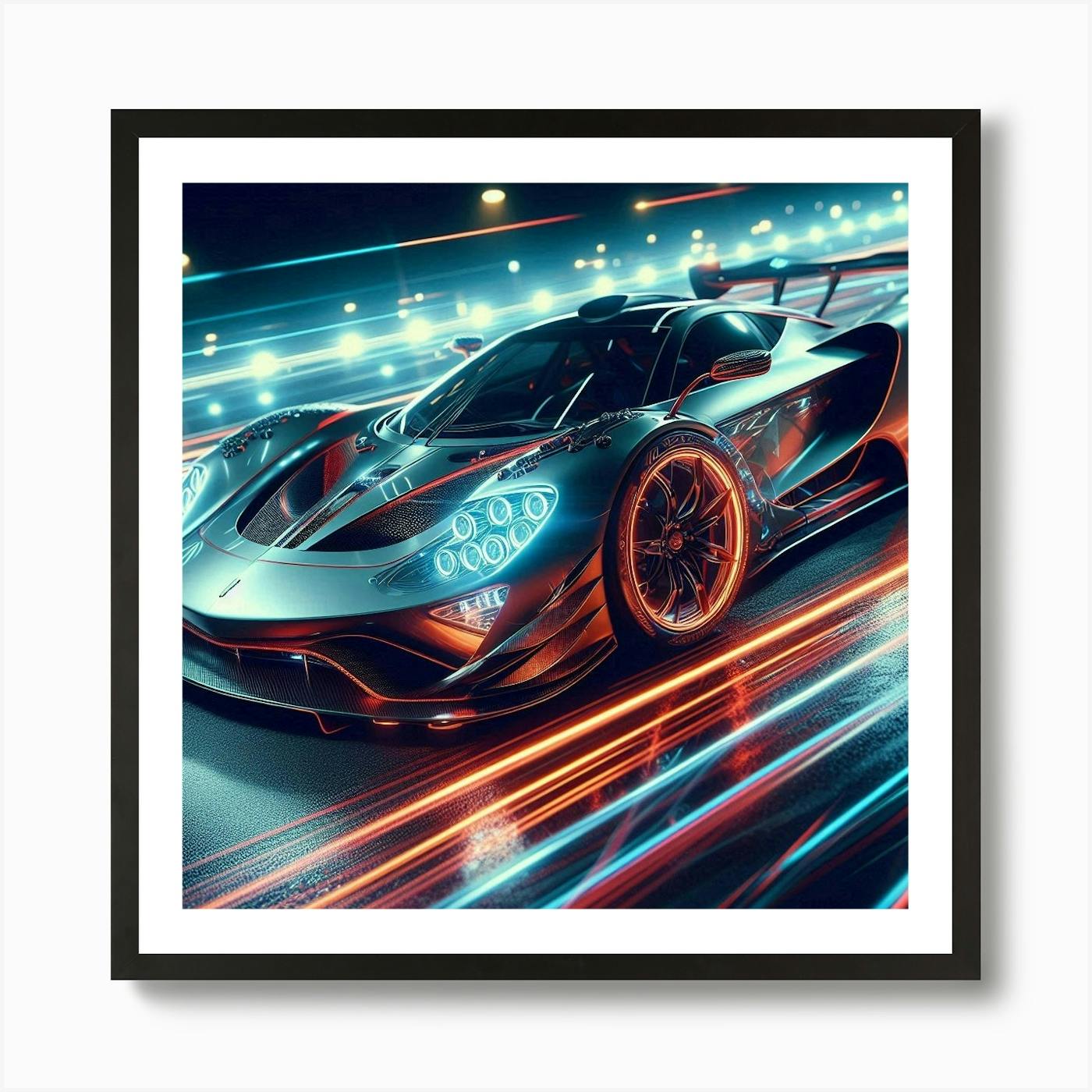 Futuristic Sports Car 37 Art Print by Noctarius - Fy