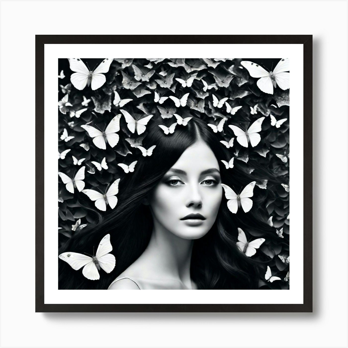 Black And White Butterfly Art Print by ArtfulExplorer Fy