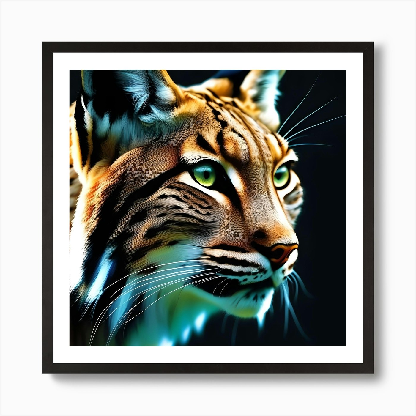 Lynx Portrait Art Print By Vango - Fy