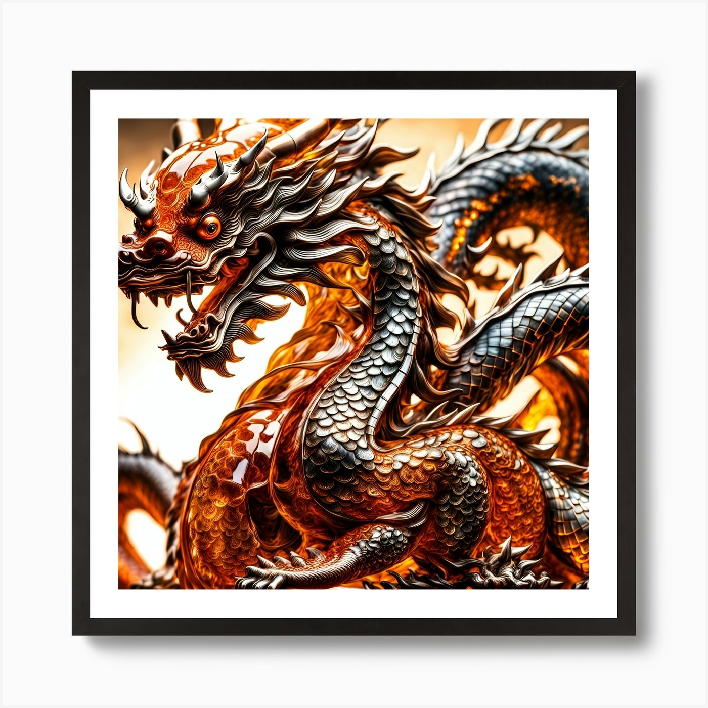 Orange Chinese Dragon Art Print by Lyle Richards II - Fy