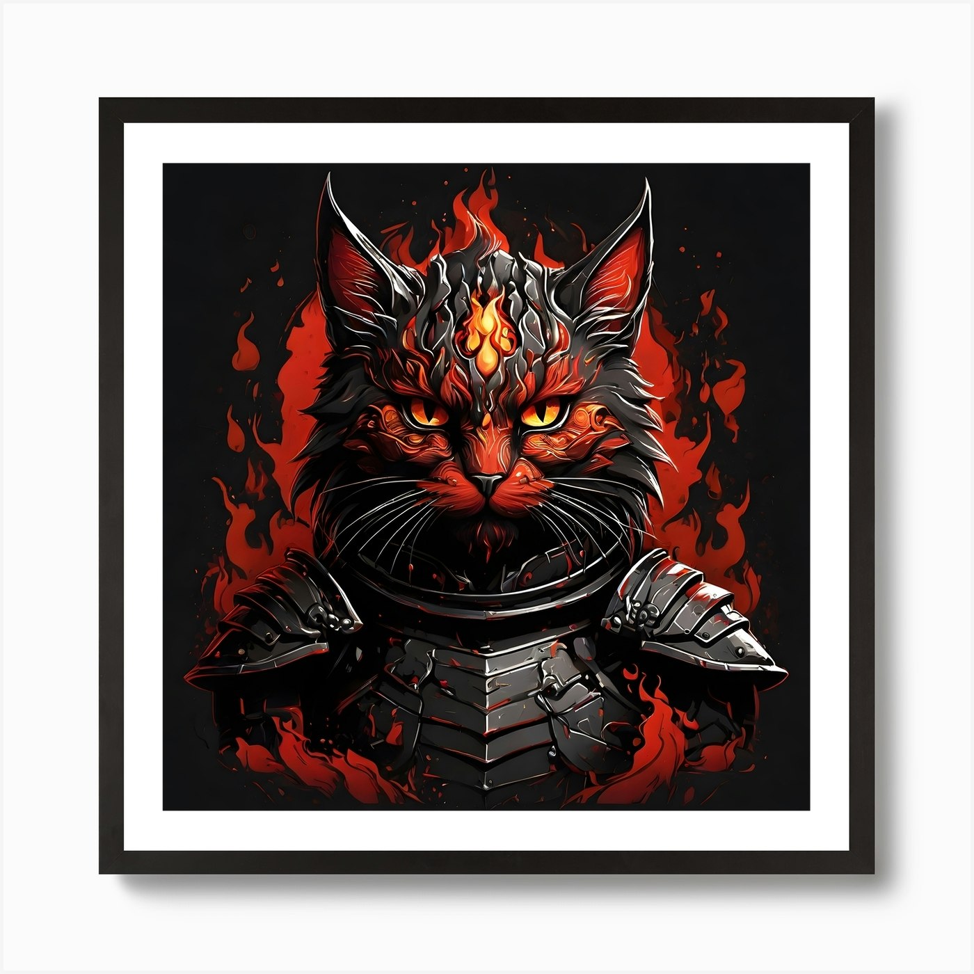 Cat In Armor Art Print by Smart Gallery Fy