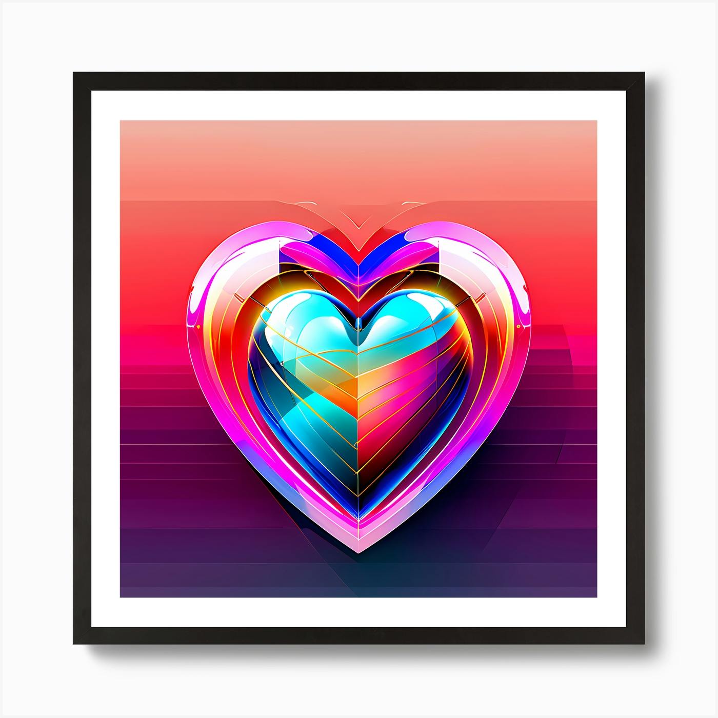 Store ARTCANVAS I Love You Neon Heart Canvas Art Print