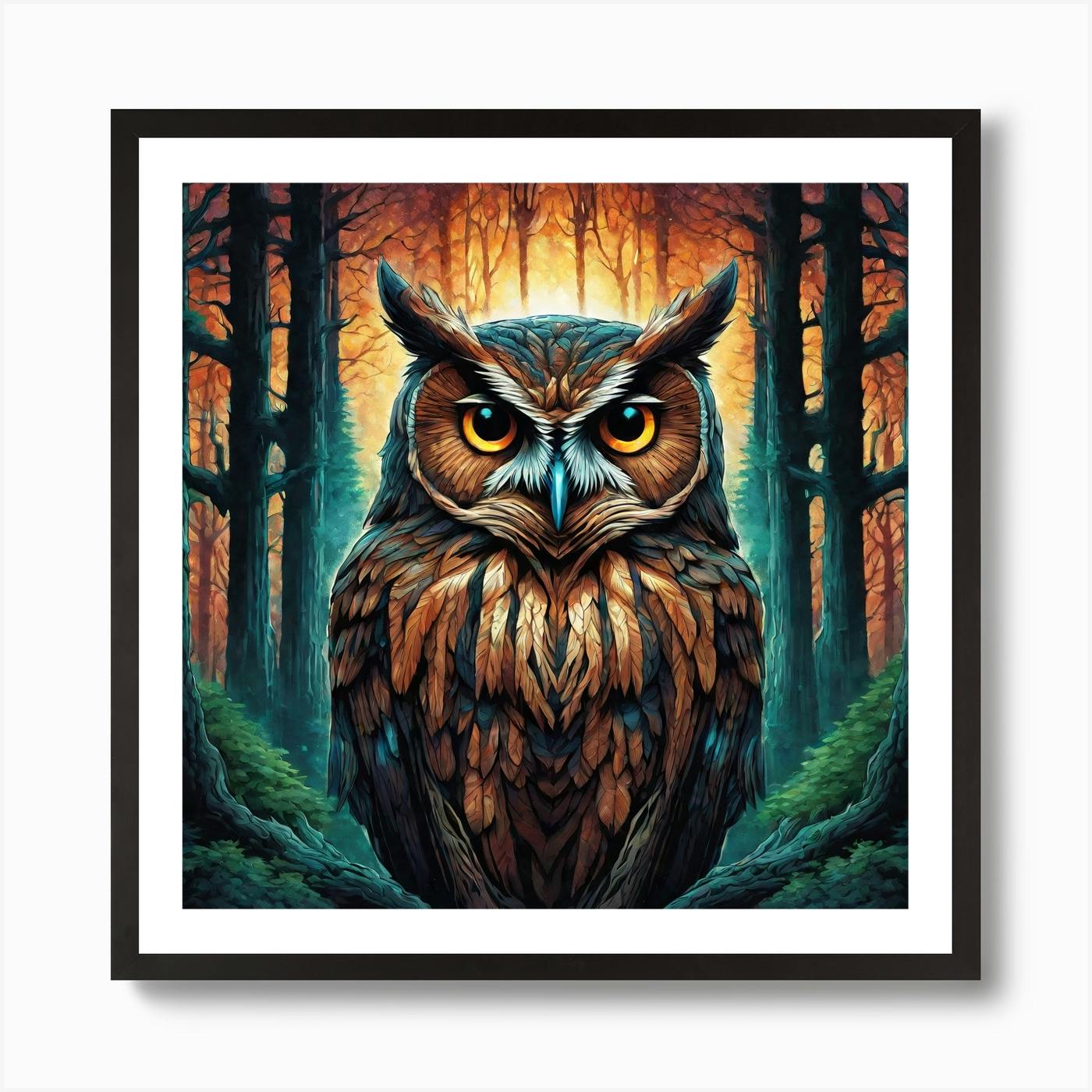 Owl In The Woods 14 Art Print