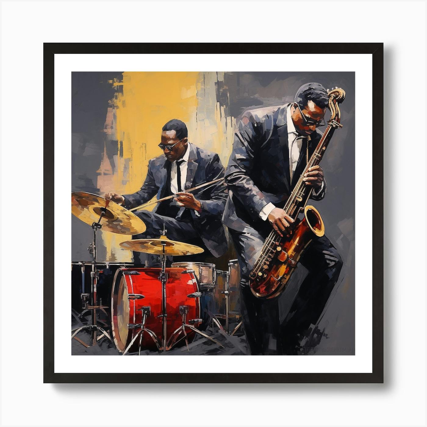 Jabbo outlets Ware Print Poster Jazz Baritone Saxophone