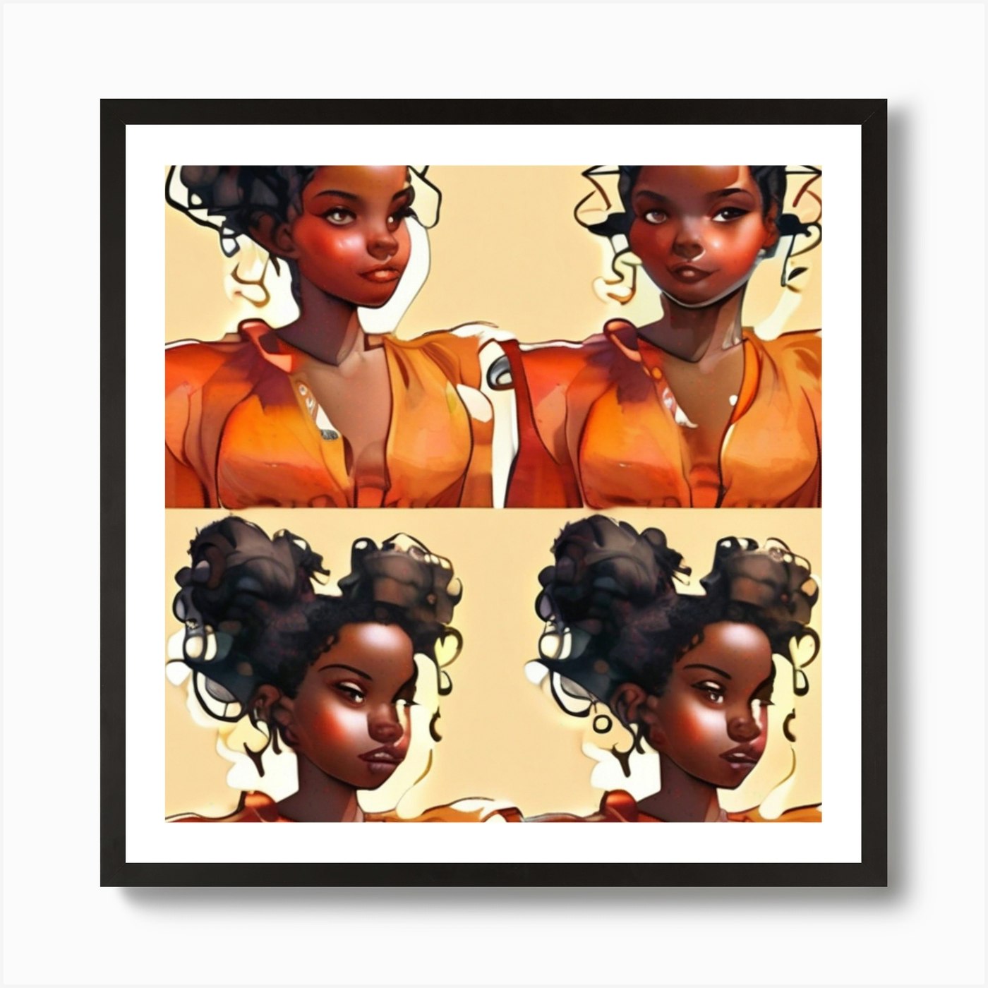 Afro Girl Art Print by Ahmed bouto - Fy